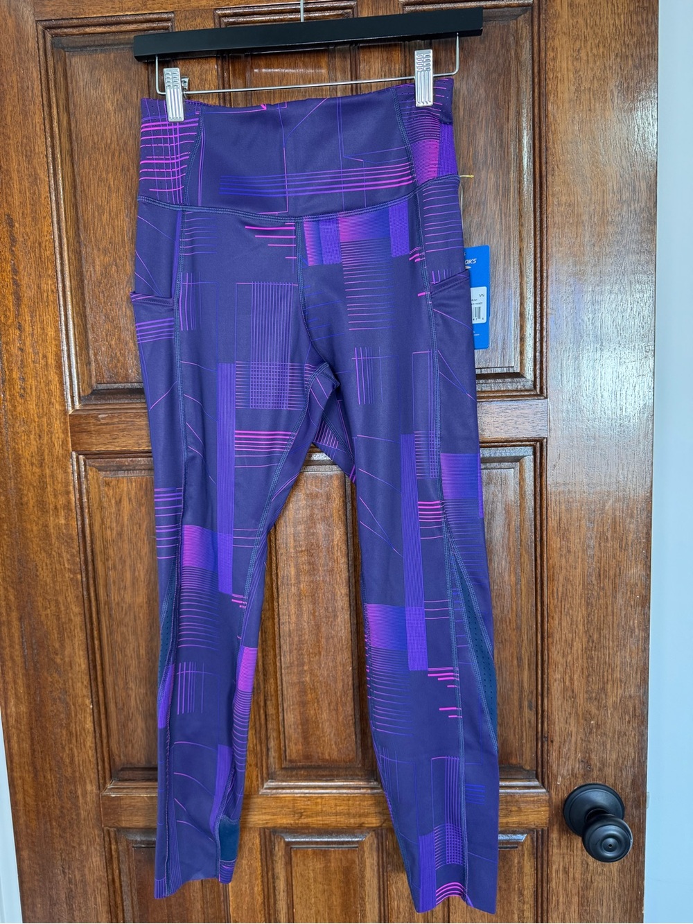 Brooks Purple & Magenta Geometric Kids Leggings